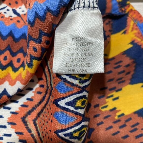 Almost Famous Aztec Print Dress Roll Up Sleeves size M - Picture 4 of 8